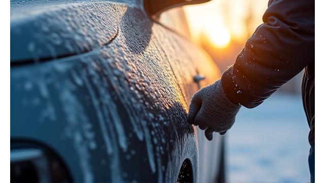Autoa pestään lumisessa säässä