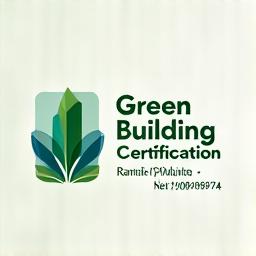 Green Building -sertifioinnin logo vihreällä lehtisymbolilla.